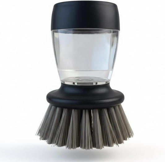 Soap Dispensing Dish Brush with Replaceable Heads – Leak-Proof Kitchen Scrub Brush for Dishes, Sinks & Pots – Ergonomic Non-Slip Handle
