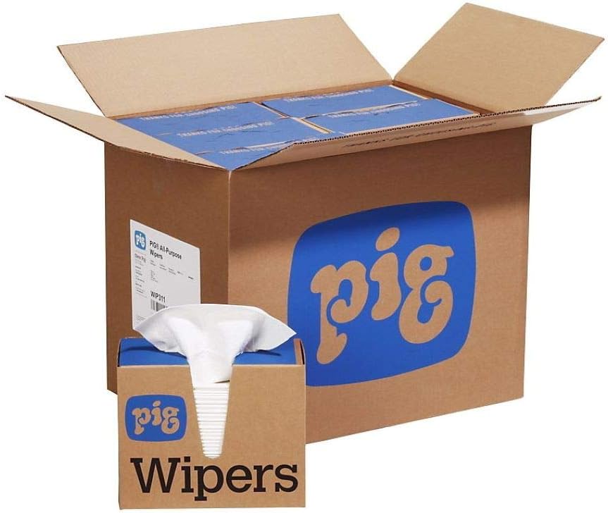 PIG PR40 All-Purpose Wipers - 12 boxes of 75 wipers - Each wiper is 9.5" x 16" - WIP231