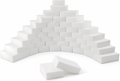 100 Pack Magic Cleaning Sponge Erasers, Non-Scratch Melamine Sponge Bulk Multi-Surface Cleaner Melamine Foam Cleaning Scrubber Pad Sponges for Household Wall Shoes Bathtub Door Shower Bathroom Kitchen