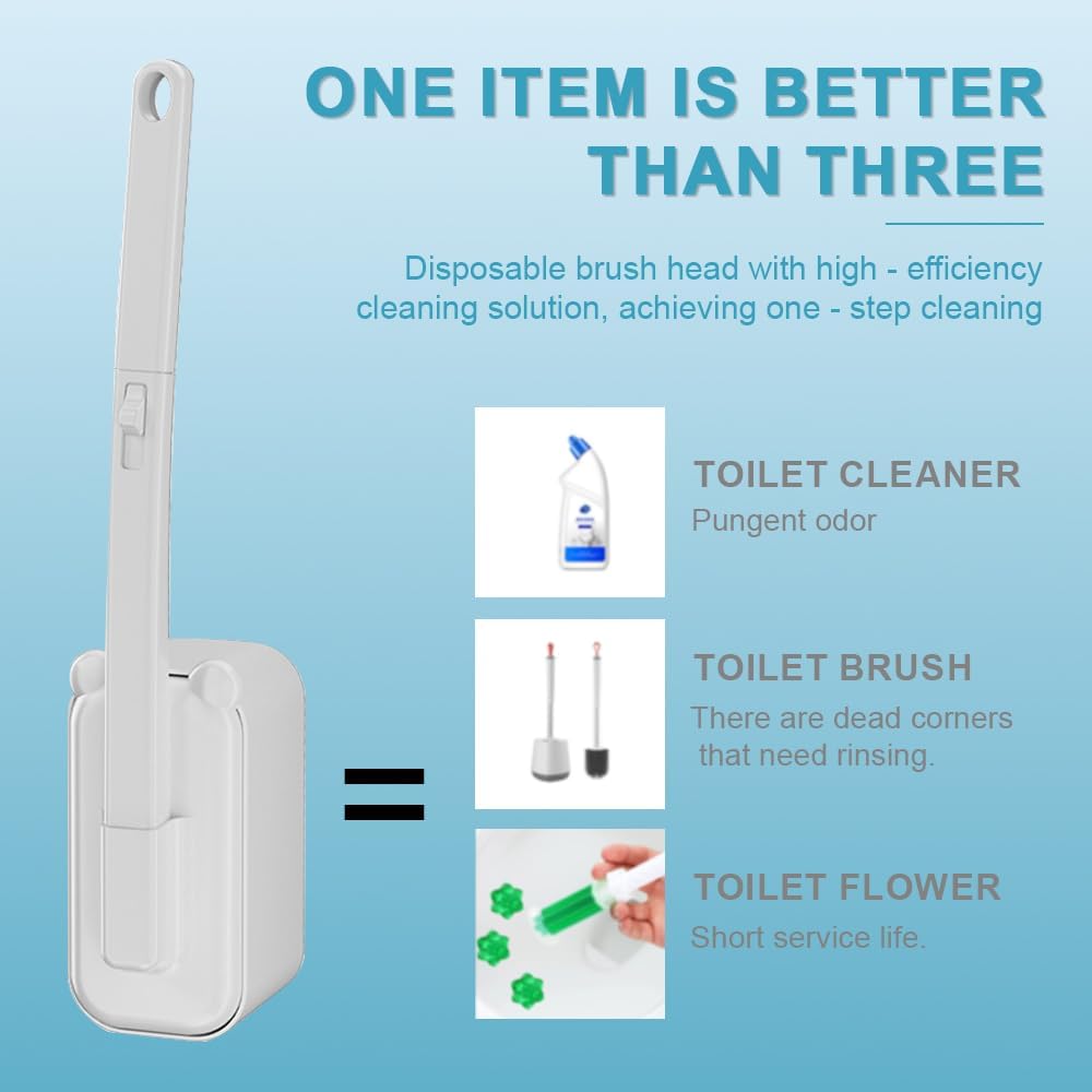 48 Count Disposable Toilet Brush Refill Pads, Disposable Toilet Bowl Wand Refills, Toilet Cleaning Refills, Toilet Scrubber Refills, Brush Head Replacement