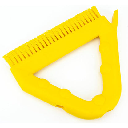 SPARTA Plastic Commercial Grout Brush, Triangle-Shaped Scrub Brush with Scraper and Two Threaded Holes for Attaching Handle (Sold Separately), 9 x 7 x 7 Inches, Gray