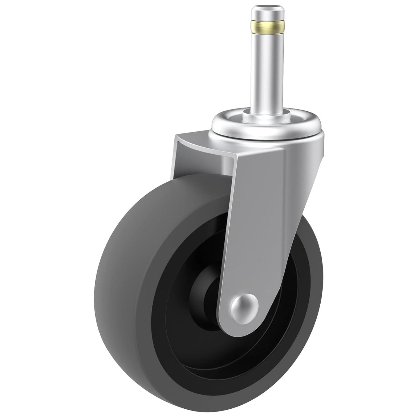 RILIDRI 3-Inch Swivel Stem Caster for Rubbermaid Mop Bucket Utility Cart, 7/16-Inch Stem Diameter Rubber Wheel Set of 4, Heavy Duty TPR Weber Grills Shop Vac Replacement Wheels