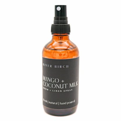 River Birch Luxury Linen and Room Spray - Home Signature Scent Balsam and Cedar Room Fragrance Spray - Fragrant Fresh Linen Air Freshener For Bedding - Handmade in Texas - 4 oz Glass Amber Bottle
