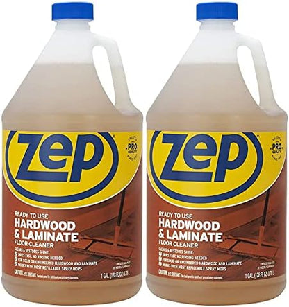 Zep Industrial Hardwood and Laminate Floor Cleaner - 1 Gallon - ZUHLF128 - Removes Spots, Stains and Scuffs. Cleans and Restores Shine