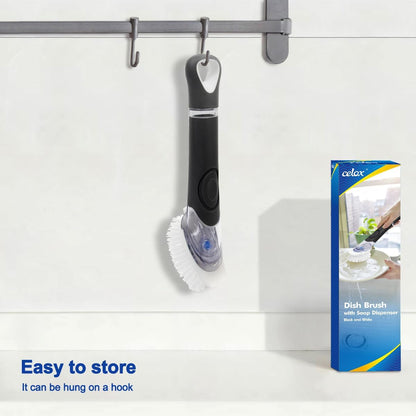 CELOX Dish Brush with Soap Dispenser, Kitchen Brush for Pans, Dishes