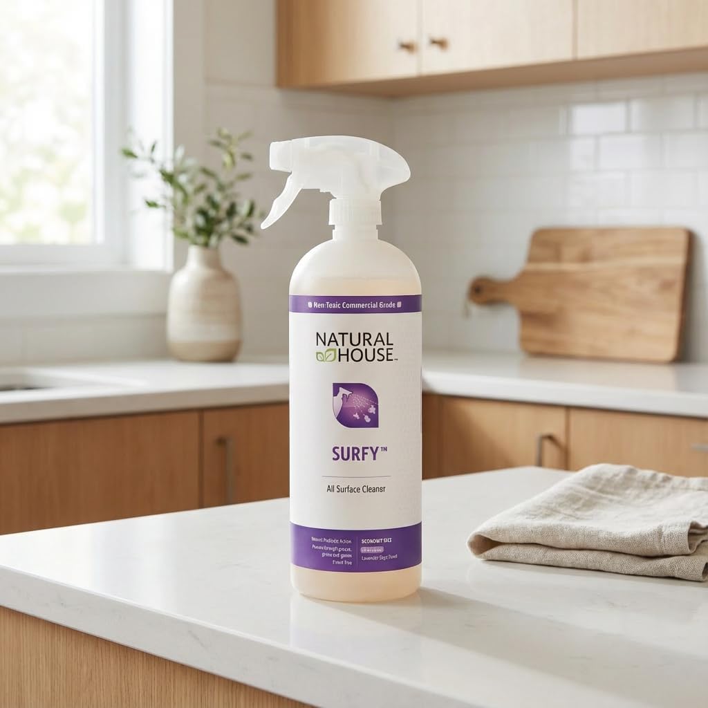 Enzyme All-Purpose Cleaner Spray - Natural House Surfy - Probiotic Multi-Surface Formula - Plant-Based, Septic Safe - Lavender Sage Scent - 32 oz