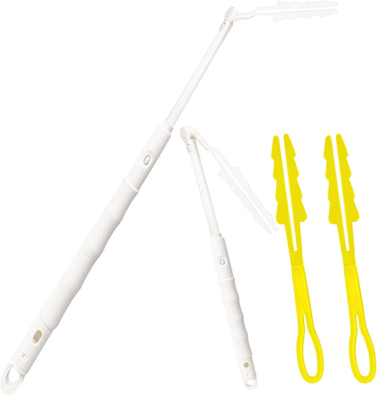 Replacement Handles Compatible with Swiffer Duster Refill, Swiffer Duster Extended Handle,Foldable & Extendable Dust Handle Only(White 3pcs)