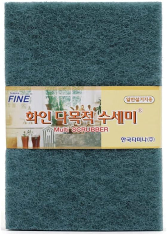 Generic Fine Multi-Scrubber, 4 Count, Heavy Duty, Utility Sponge, Green, For Glass, Plastic, Stainless Steel, Porcelain, Wood, Stone, Ceramic, Vinyl, Aluminum, Melamine