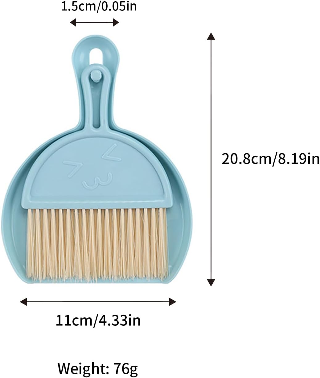 TAORANJU Small Broom and Dustpan Set, Portable Mini Dustpan and Brush Set, Lightweight Dust Pan and Brush Set, Desktop Cleaning Supplies for Tabletop, Keyboard, Small Space and Pet Areas