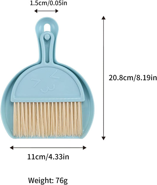TAORANJU Small Broom and Dustpan Set, Portable Mini Dustpan and Brush Set, Lightweight Dust Pan and Brush Set, Desktop Cleaning Supplies for Tabletop, Keyboard, Small Space and Pet Areas