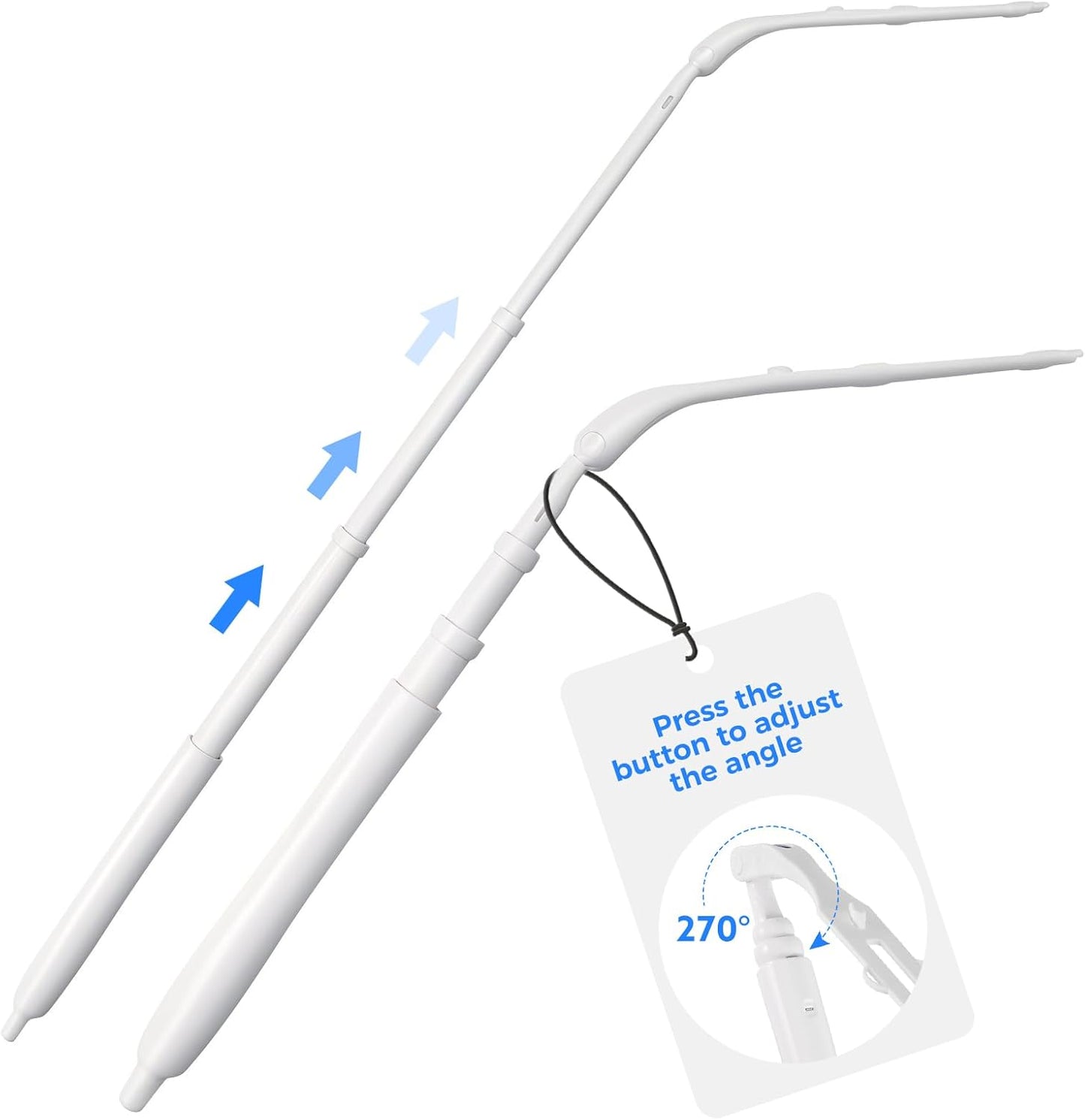 2 Replacement Handles Compatible with Swiffer Duster Refill, Long Extended Handle with Multi Surface 270 Degree Rotation, Removal Duty Duster Handles with Telescopic Extended Pole for Home Cleaning
