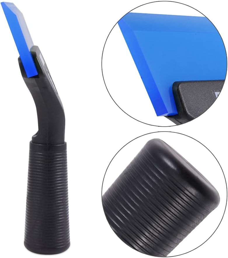 FOSHIO Small Squeegee with 5 Inch Dark Blue Rubber Blade Mini Wiper Window Tinting Tools for Mirror Glass Window Cleaner with Non-Slip Handle, 2 Pack