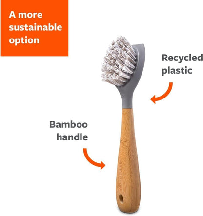 Full Circle Double Dish Brush Set – Durable Scrub Brushes for Dishes, Pots, Pans, and Cast Iron, Includes Be Good & Tenacious C, Sustainable 2-Pack