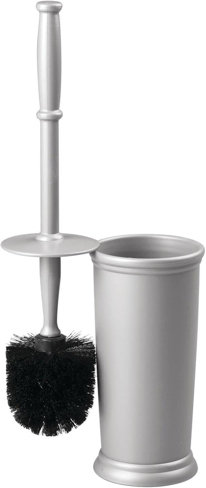 mDesign Metal Freestanding Slim Toilet Bowl Brush and Holder