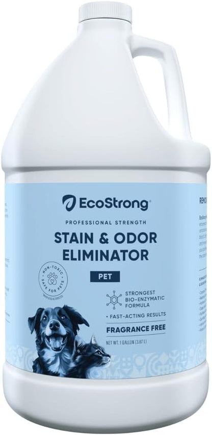 Eco Strong Pet Stain and Odor Remover - Cat Urine Enzyme Cleaner Destroyer, Urine Destroyer for Dogs, Pet Urine Enzyme Cleaner - 128 Oz