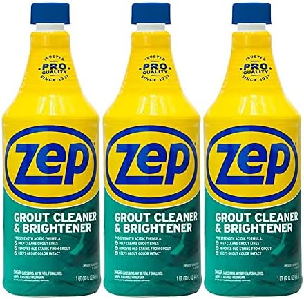 Zep Industrial Grout Cleaner and Brightener - 32 oz (Pack of 4) ZU104632 - Deep Cleaning Pro Formula