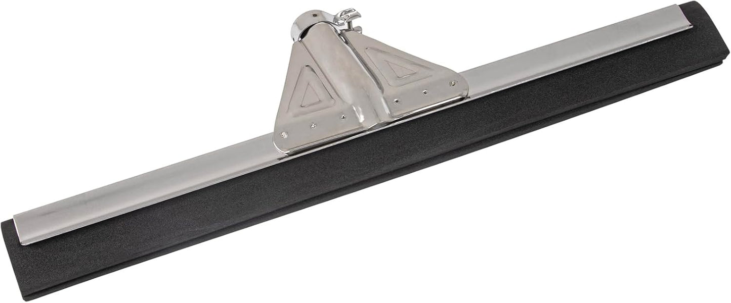 Restaurantware RW Clean 54.3 Inch Non-Slip Handle For Floor Squeegee - Hanging Loop Durable Yellow Iron Handle