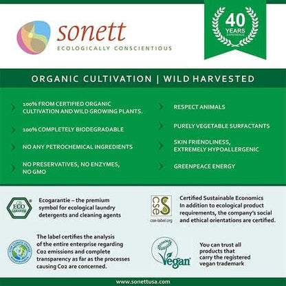 Sonett Organic Dishwashing Liquid Organic 100% Biodegradable Lemon, 34 Fl.Oz (1 Count)