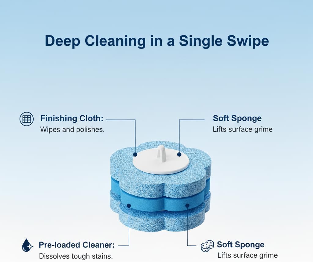Disposable Toilet Brush for Bathroom Cleaning, Toilet Brush and Holder Set, Deep Cleaning Toilet Bowl Cleaner with Replaceable Heads, Hygienic Storage Design (White -Full Set with 24 Refills)