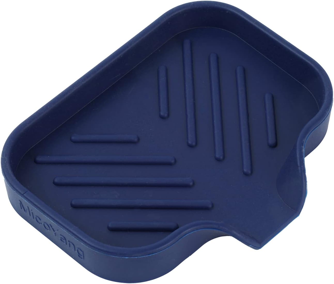 MicoYang Silicone Bathroom Soap Dishes with Drain Spout-Bathroom and Kitchen Sink Organizer,Sponge Holder,Dish Soap Tray,Perfect for Dispenser,Scrubber,Bottle,Cup on Sink or Counter-Black 4.9"×3.2"