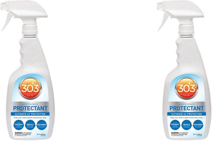 303 Products (30308CSR) UV Protectant Spray for Vinyl, Plastic, Rubber, Fiberglass, Leather & More – Dust and Dirt Repellant - Non-Toxic, Matte Finish, 16 Fl. oz., White