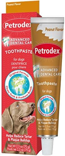 Petrodex Toothpaste for Dogs and Puppies, Cleans Teeth and Fights Bad Breath, Reduces Plaque and Tartar Formation, Enzymatic Toothpaste, Poultry Flavor, 6.2oz