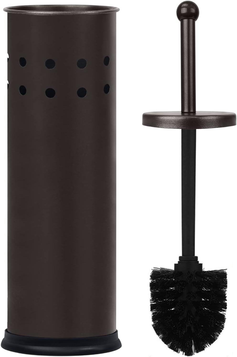 Blue Donuts Toilet Brush with Stainless Steel Holder, Toilet Bowl Cleaner Brush and Holder, Cleaning Brush Holder, Chrome