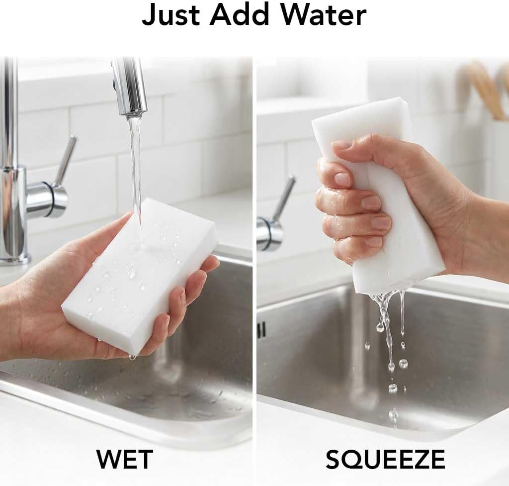 Melamine Cleaning Sponge (12-Pack) – Multi-Surface Eraser Sponge Bulk Pack, Breakable Cleaning Blocks for Stains, Scuffs, Dirt & Everyday Cleaning, Kitchen, Bathroom, Walls