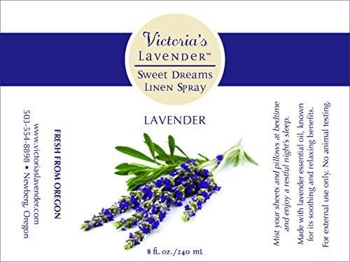 Victoria's Lavender Linen Spray - Aromatherapy Pillow Mist & Linen Spray for Bedding, Soothing Lavender Essential Oil Pure Blend for Bed & Pillows, Relaxing, Handmade in Oregon, Made in USA (8 oz)