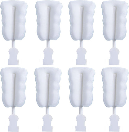 Bottle Brush Sponge Cup Brush Set with 4 Replacement Brush Head Portable Long Handle Water Bottle Cleaner Brush, for Baby Bottles Vacuum Flasks (4 Brushes + 4 Heads)