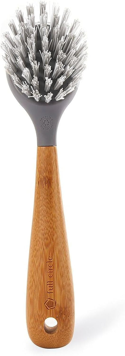 Full Circle Double Dish Brush Set – Durable Scrub Brushes for Dishes, Pots, Pans, and Cast Iron, Includes Be Good & Tenacious C, Sustainable 2-Pack