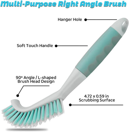 3 Pack Scrub Brush Set, Heavy-Duty Scrub Scrubbing Brushes for Cleaning, Grout Brush with Stiff Bristles Cleaning Brush for Bathroom, Bathtub, Kitchen, Floor, Tub, Tile, Sink