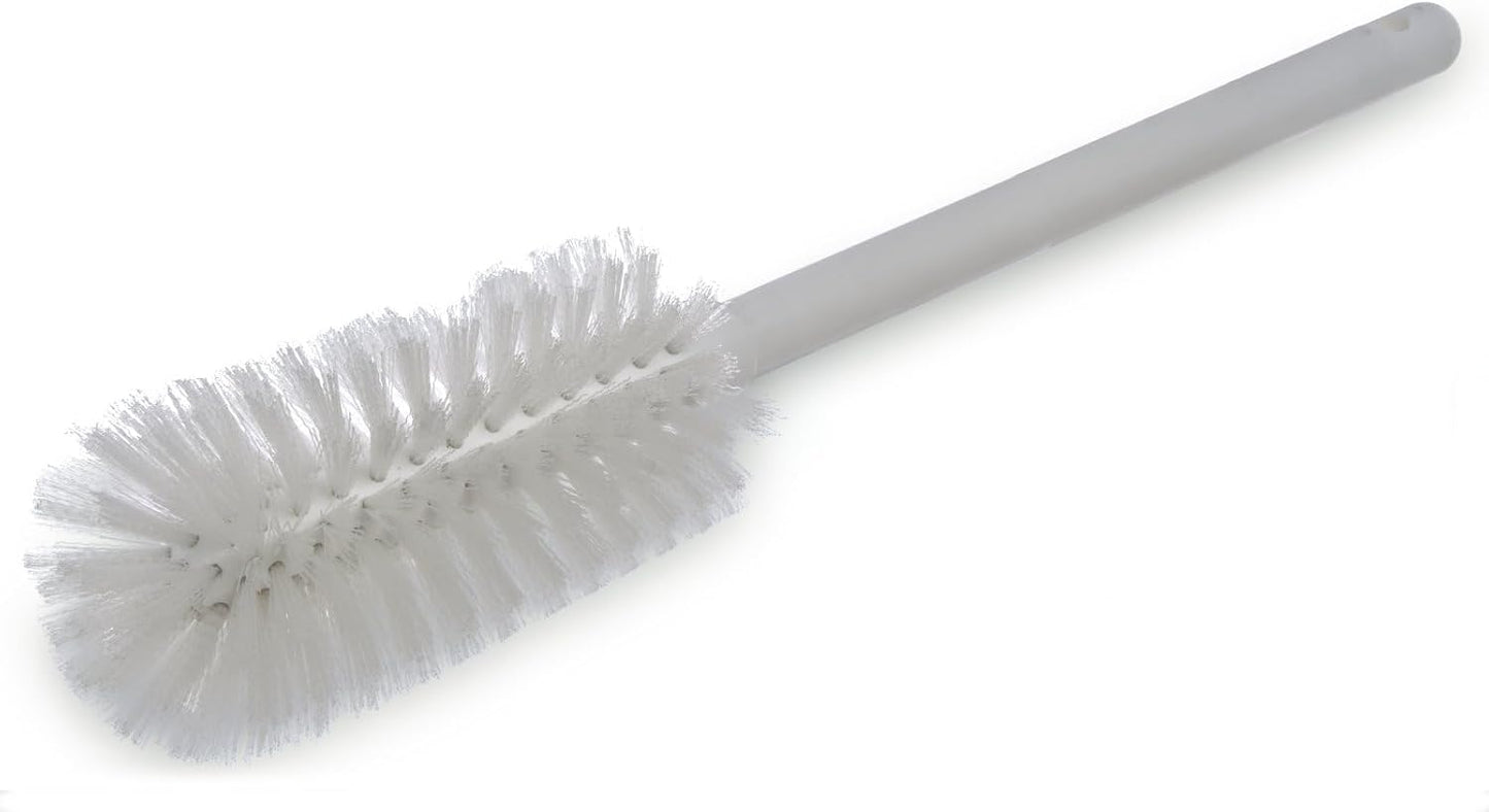 SPARTA Large Water Bottle Brush Ideal for Wide-Mouth Jars, Bottles and Tumblers, Dishwashing Tool with Handle for Home and Commercial Kitchens, Plastic, 12 Inches, White