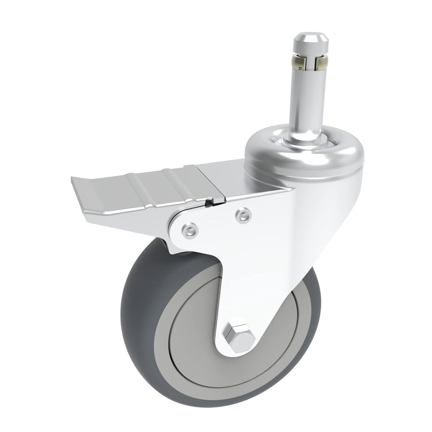 RILIDRI 3-Inch Swivel Stem Caster for Rubbermaid Mop Bucket Utility Cart, 7/16-Inch Stem Diameter Rubber Wheel Set of 4, Heavy Duty TPR Weber Grills Shop Vac Replacement Wheels