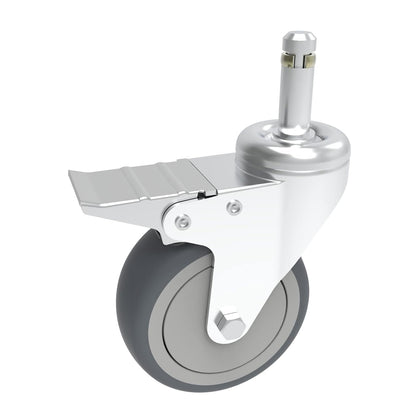 RILIDRI 3-Inch Swivel Stem Caster for Rubbermaid Mop Bucket Utility Cart, 7/16-Inch Stem Diameter Rubber Wheel Set of 4, Heavy Duty TPR Weber Grills Shop Vac Replacement Wheels