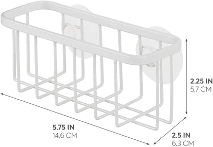 iDesign Stainless Steel Suction Sponge Holder, Kitchen Sink Sponge Caddy Organizer, 2-Pack, Polished