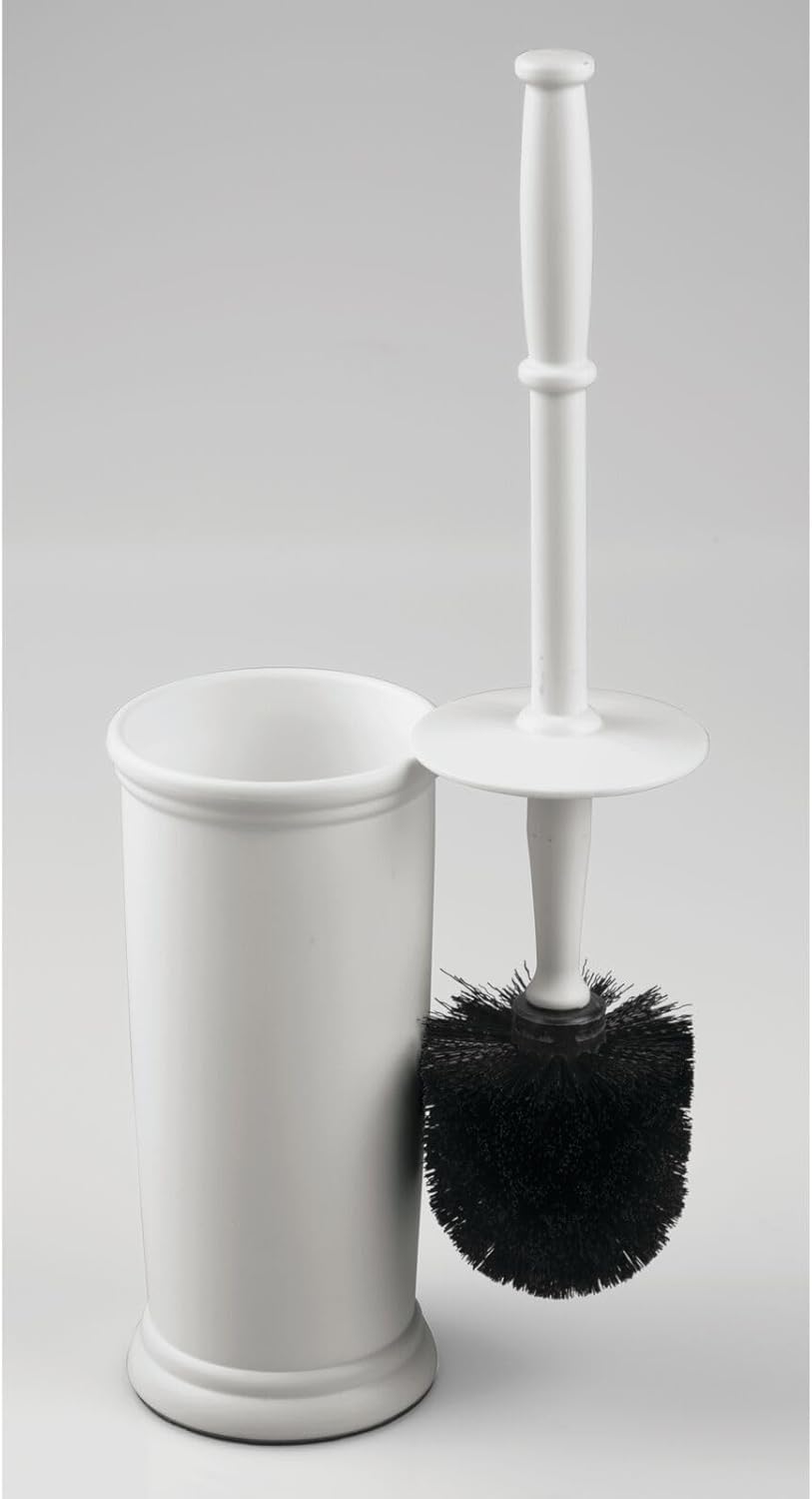 mDesign Metal Freestanding Slim Toilet Bowl Brush and Holder