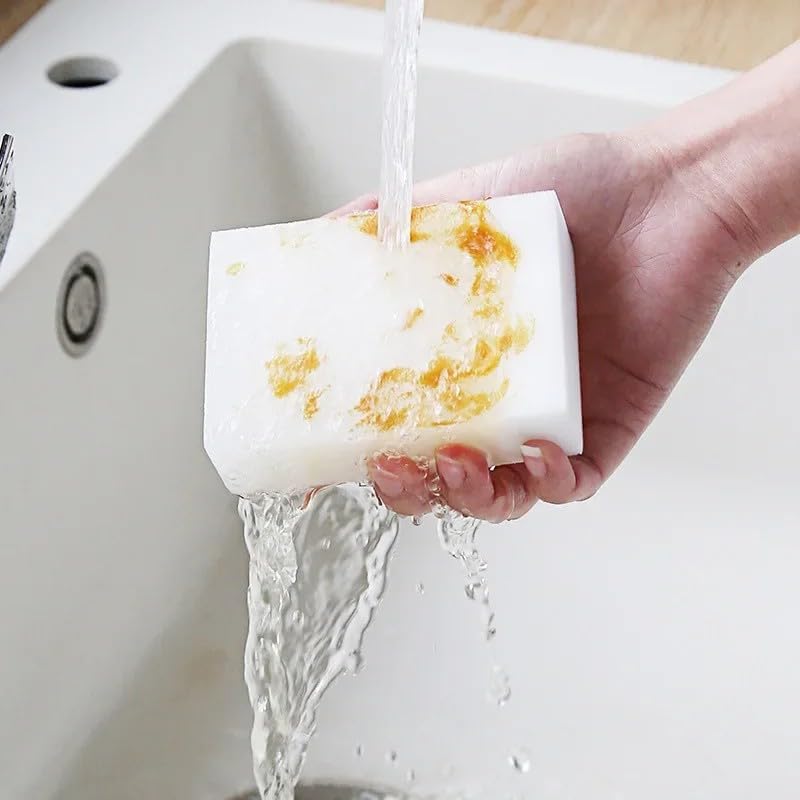 5Pcs Multifunctional Magic Sponge Cleaning Melamine Household Kitchen Dishwashing Pot Brush Cleaning Tool, White (10 * 7 * 3cm)