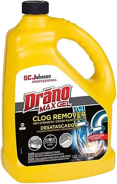 Drano Max Gel Clog Remover, Commercial Line, 128 oz