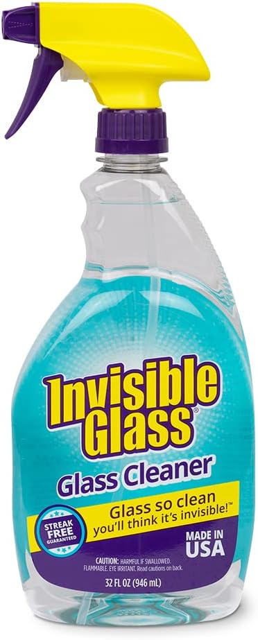Invisible Glass 92194-2PK Premium Glass and Window Cleaner Spray – Cleans Glass, Windows, Mirrors, Shower Doors, and More – Streak-Free, Ammonia-Free, Tint-Safe – 32 fl oz (Pack of 2)
