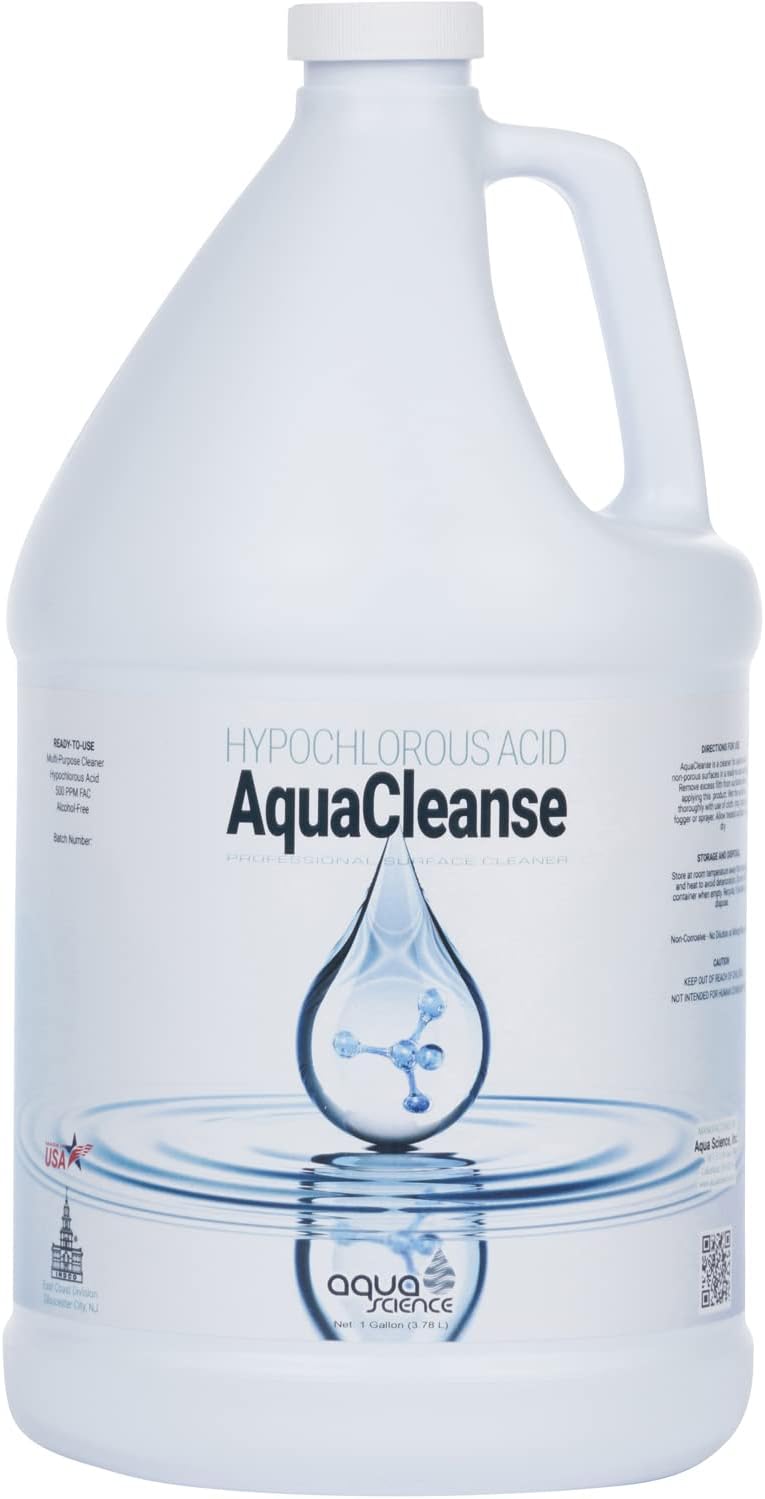 AquaCleanse Hypochlorous Acid 500PPM All-Purpose Cleaner Spray (1 Gallon) – 3X Stronger Than Standard HOCL – Pet & Family Safe, Non-Toxic Surface Cleaner & Odor Remover - No Harsh Chemicals – USA Made