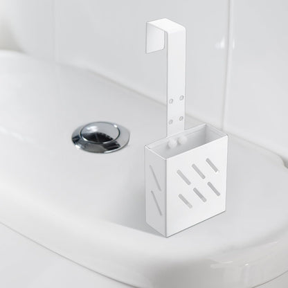 2Pack White Toilet Bowl Tablet Holder Toilet Cleaner Holders, Hanging Toilets Cleaner Caddy, Toilets Tank Cleaning Tablet Holders, Stainless Steel Tank Caddy with Adjustable Hook