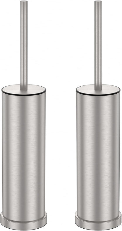 Bronze Toilet Brush and Holder Set，Stainless Steel Heavy Duty Toilet Bowl Brush，Extra Long Handled Modern Toilet Cleaner Brush, Removable Inner Bowl, and Splash Protection