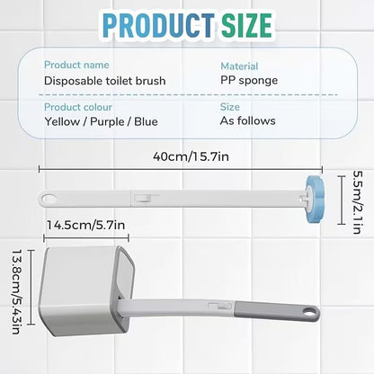 Disposable Toilet Brush Cleaning System with 24pcs Refill Pad Replacement Heads, Toilet Cleaning Stick, Wall-Mounted Toilet Wand Kit for Bathroom Maintenance, Toilet Brush with Holder