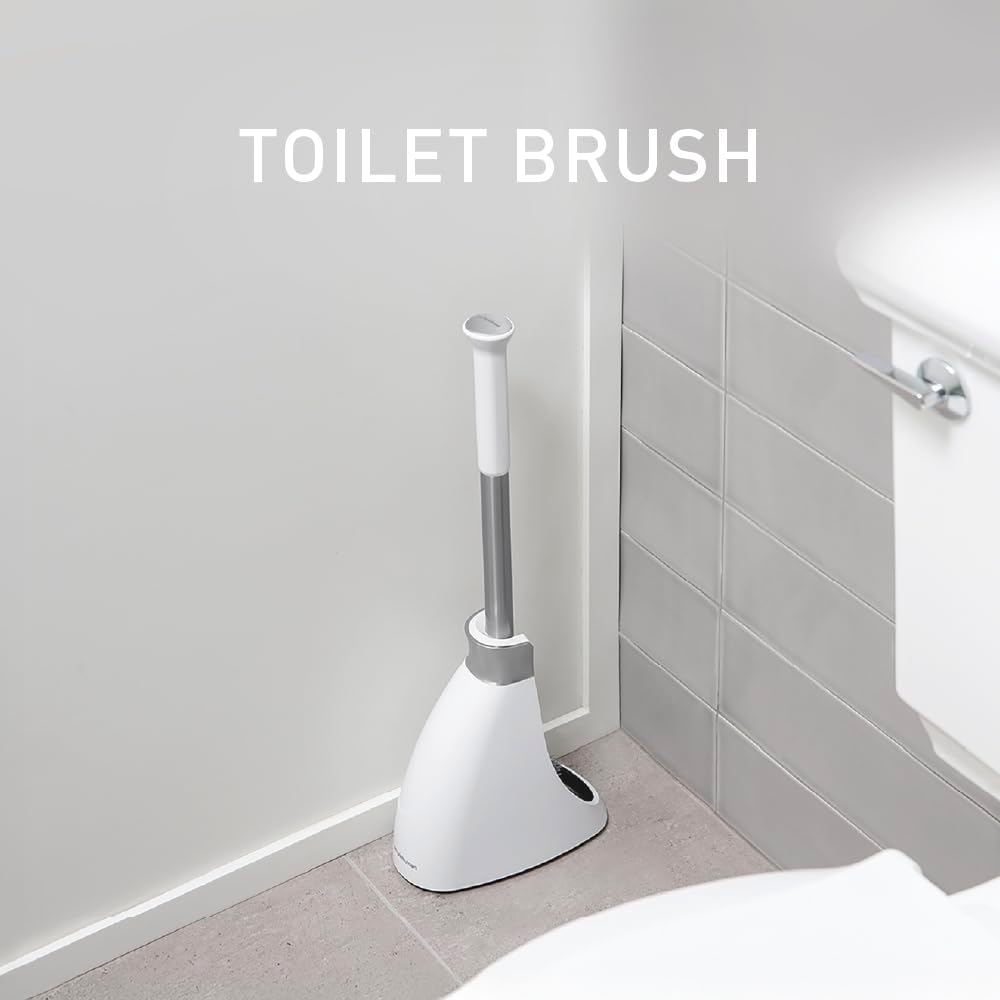simplehuman Replacement Toilet Brush Head, Easy Screw On, Stiff Outer Bristles, Black Plastic