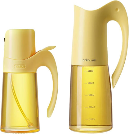 Ankou Olive Oil Sprayer Oil Spray Bottle,10oz/300ml Oil Dispenser Spray for Kitchen, High Borosilicate Glass Fine Mist Oil Sprayer for Cooking, Leakproof, BPA-Free Vinegar bottles for Salad, BBQ