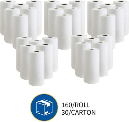 Genuine Joe Kitchen Paper Towels,11" x 4.5", 2-Ply, 170 Sheets/Roll, 30 Count