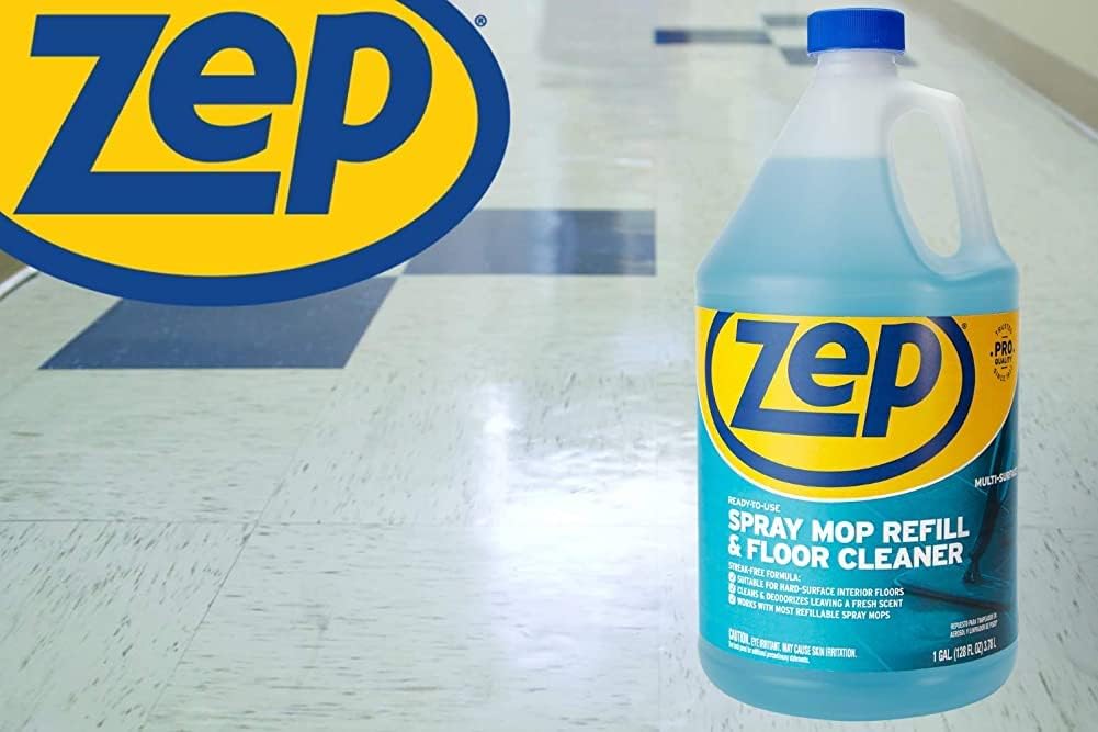 Zep Spray Mop Refill and Floor Cleaner - 1 Gallon (Case of 2) ECZUMSF1282 - Professional Grade Versatile Multi Surface Fresh Scent Cleaner and Deodorizer