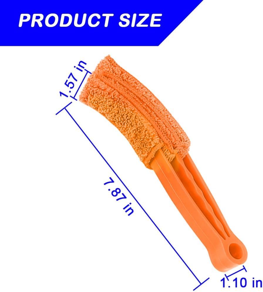 3PCS Mini Duster for Car Air Vent, Automotive Air Conditioner Cleaner and Brush, Vehicle Blind Dust Cleaning Tool for Keyboard, Window, Shutter, Universal for SUV, Truck, RV（Rose Red）