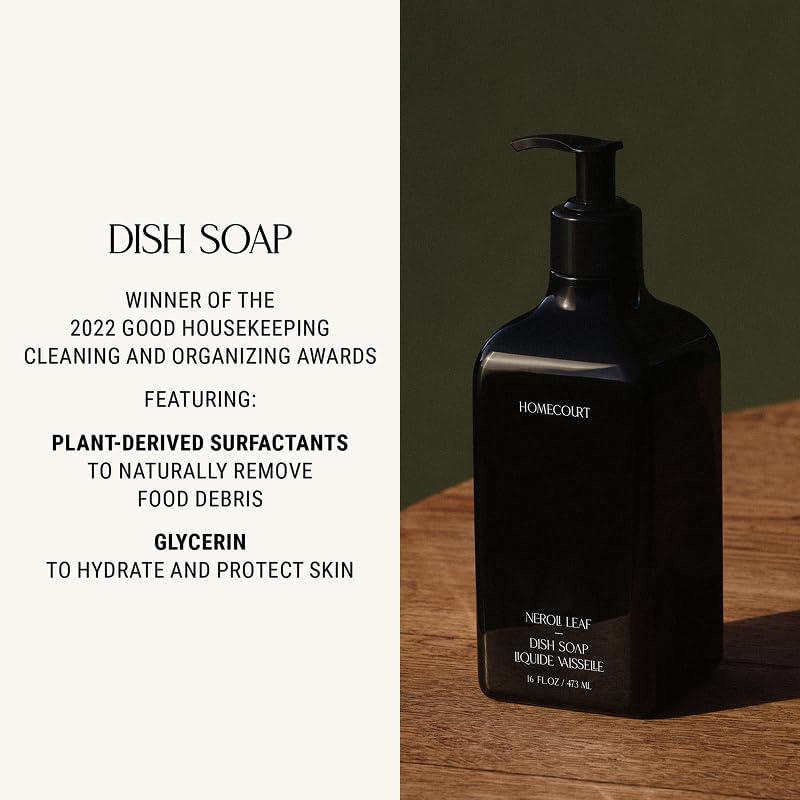 Homecourt Dish Soap, Dishwashing Liquid with Clean Ingredients, Non-Toxic & Skin-Safe, Safe for People & Pets, Neroli Leaf, 16 fl oz, 2.0